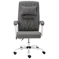 vidaXL Chaise de bureau de massage Gris Similicuir