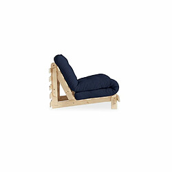 Avis Inside 75 Fauteuil convertible futon ROOTS pin naturel coloris bleu marine couchage 90 x 200 cm.