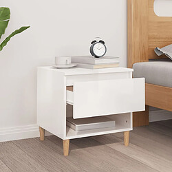 Avis Maison Chic Table de chevet,Table de Nuit,Meuble de Rangement Blanc brillant 50x46x50 cm Bois d’ingénierie