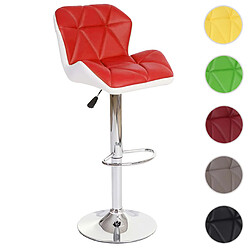 Mendler Tabouret de bar HWC-A92, tabouret de bar, cuir synthétique réglable en hauteur ~ rouge 