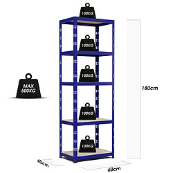 Avis Eurospen Etagère de rangement modulable et polyvalente pour atelier, garage, cave... Charge Lourde max 500kg -180x60x40cm - Bleu