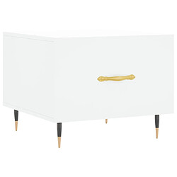 Maison Chic Table basse,Table Console Table d'appoint, Table pour salon blanc 50x50x40 cm bois d'ingénierie -MN70072