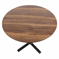 Acheter Mendler Table de bistrot HWC-M56, table de salle à manger, bois massif HPL stratifié mélaminé Ø92cm, aspect bois de sheesham, piétement foncé