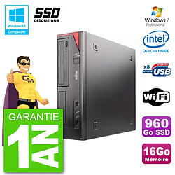 PC Fujitsu Esprimo E520 DT G3220 RAM 16Go SSD 960Go Graveur DVD Wifi W7 - Occasion