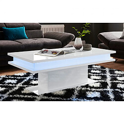 Ahd Amazing Home Design Table Basse Blanche Design Moderne 100x55cm Lumière LED Little Big