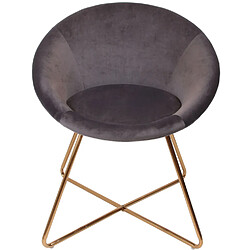 The Home Deco Factory Fauteuil de salon en velours Karl - Gris