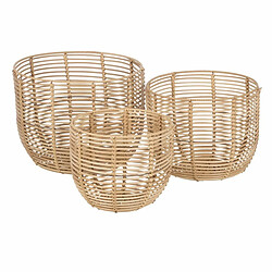 BigBuy Home Lot de paniers Naturel Résine 35 x 35 x 29 cm (3 Pièces)