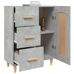 Maison Chic Buffet,Meuble de Rangement,commode pour salon,Cuisine Gris béton 69,5x34x90 cm Bois d'ingénierie -MN40599 pas cher