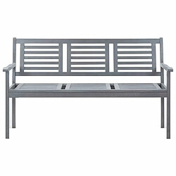 Avis Maison Chic Banc de jardin | Banquette de jardin 3 places | Chaise Relax avec coussin 150 cm Gris Eucalyptus -MN92519