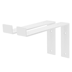 Lot de 2 Équerres d'Étagère ML-Design 25x4x14.5 cm, en Métal, Blanc, Style Industriel 