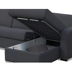 Avis Vente-Unique Canapé d'angle convertible express et réversible FLAVIEN en tissu - Anthracite