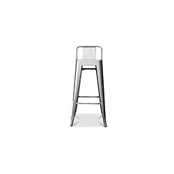 ICONIK INTERIOR Tabouret de bar avec dossier - Design industriel - 76cm - Nouvelle édition - Stylix Blanc