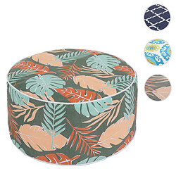 Mendler Pouf HWC-G31, Pouf Pouf de jardin, gonflable In-/Outdoor Spun Poly 29x55cm ~ Design de feuille 