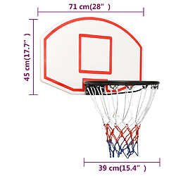 vidaXL Panneau de basket-ball Blanc 71x45x2 cm Polyéthylène pas cher