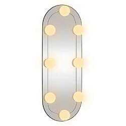 Acheter Maison Chic Miroir mural avec lumières LED | Miroir Décoration pour Maison Salle de Bain 15x40 cm verre ovale -GKD71748