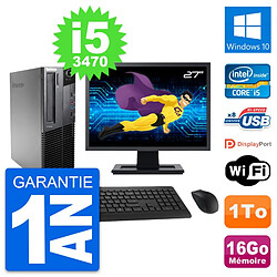 PC Lenovo M82 SFF Ecran 27" Intel i5-3470 RAM 16Go Disque 1To Windows 10 Wifi · Occasion 