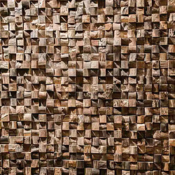 Wanda Collection Parement mosaïque en teck recyclé naturel carré 20cm x 55cm