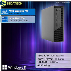 Sedatech Mini-PC Pro ITX • Intel i7-12700 • 16Go RAM • 1To SSD M.2 • DVD-RW • Windows 11