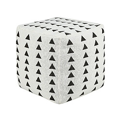 Beliani Pouf 45 x 45 cm blanc et noir TARODI 