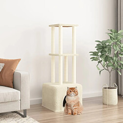 Arbre à chat avec griffoirs,niche pour chat en sisal Crème 133,5 cm -MN13101