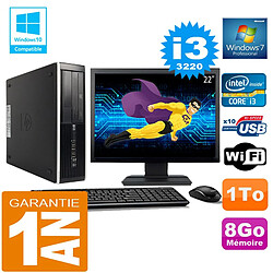 PC HP Compaq 8300 SFF Core I3-3220 Ram 8Go Disque 1 To Wifi W7 Ecran 22" - Occasion