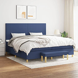 Maison Chic Lit Adulte - Lit simple Lit à sommier tapissier avec matelas moelleux - Meuble de Chambre - Bleu 200x200 cm Tissu -MN60068