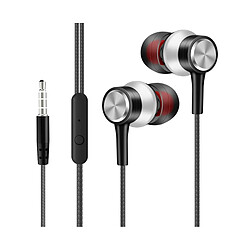 LUUCOZK HY-7 Écouteurs filaires intra-auriculaires à basses puissantes Casque de jeu de sport à double entraînement 3,5 mm avec micro - Noir 