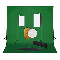 vidaXL Kit de studio photo boîtes à lumière toile de fond réflecteur 