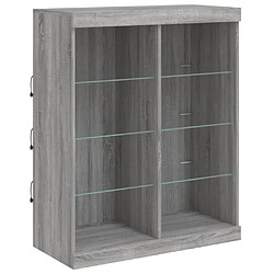 Avis Maison Chic Commode Buffet - Meuble de rangement avec lumières LED sonoma gris 81x37x100 cm -GKD15389