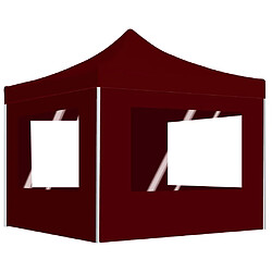 vidaXL Tente de réception pliable avec parois Aluminium 2x2 m Bordeaux 