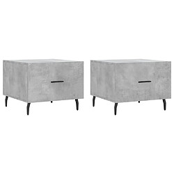 Maison Chic Lot de 2 Tables basses,Table Console pour salon gris béton 50x50x40 cm bois d'ingénierie -MN54203