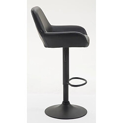 Decoshop26 Lot de 2 tabourets de bar moderne et confortable en synthétique noir pieds trompette en métal noir TDB10223