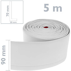 Primematik Plinthe flexible autocollante 70 x 20 mm. Longueur 5 m blanc