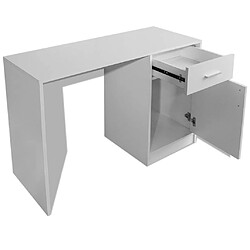 Acheter Helloshop26 Bureau table meuble travail informatique avec tiroir et placard 100 cm blanc 0502060