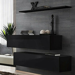 Paris Prix Lot de 2 Bancs Muraux & Étagère Switch SBII 130cm Noir 