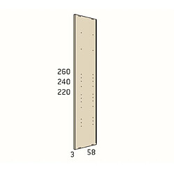 Inside 75 Dressing ouvert 3 côtés modules intérieurs personnalisable couleur Habana hauteur 220 cm