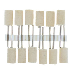 12 pcs laine feutre point de polissage cylindre bob meulage tête 10mm cylindre