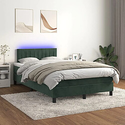 vidaXL Sommier à lattes de lit avec matelas LED Vert foncé 120x200 cm 