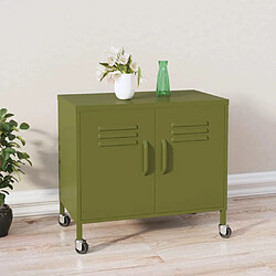 vidaXL Armoire de rangement Vert olive 60x35x56 cm Acier