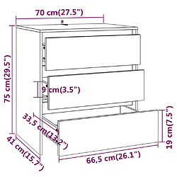 vidaXL Buffet Chêne marron 70x41x75 cm Bois d'ingénierie pas cher