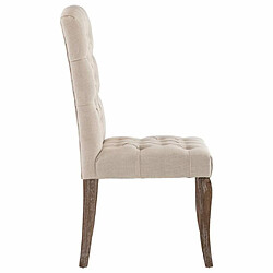 Acheter Maison Chic Lot de 2 Chaises à manger,Chaise pour cuisine,Solide Structure beige tissu à l'aspect de lin -MN93093