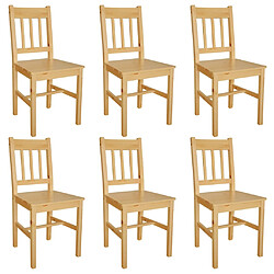 vidaXL Chaises à manger lot de 6 pinède