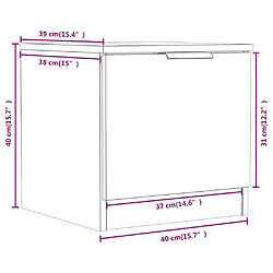 vidaXL Tables de chevet 2 pcs Blanc 40x39x40 cm pas cher