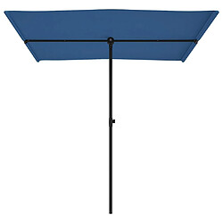 Avis vidaXL Parasol de jardin avec mât en aluminium 2x1,5 m Bleu azuré