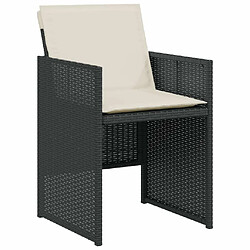 Acheter Maison Chic Ensemble de bistro 3 pcs avec coussins,Table + chaises + coussins de jardin noir résine tressée -GKD800384