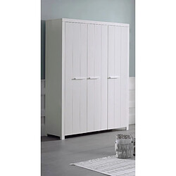 Acheter Mes Armoire 3 portes 144x57,5x205,5 cm en pin blanc - VICKY