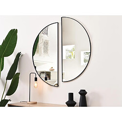 Vente-Unique Lot de 2 miroirs demi-cercle design en métal - L.50 x H.100 cm - Noir - GAVRA