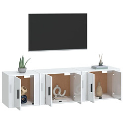 Avis Maison Chic Ensemble de meubles TV 3 pcs pour salon - Blanc brillant Bois d'ingénierie -MN68959