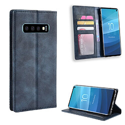 Etui en PU style vintage avec support bleu pour votre Samsung Galaxy S10