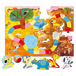 Lisciani - 46966 - Puzzle Classique - Ludattica - 3 Jeu en 1 - La Savane - 24 Pièces